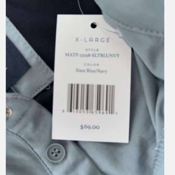 NEW Marc Asher Men’s Contrast Tipped Design Polo Shirt Blue Men's Size XL Golf - Picture 10 of 10